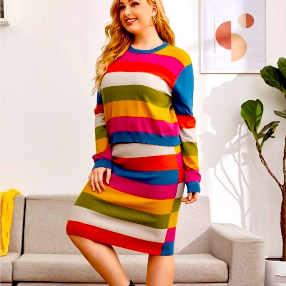 Multi-color Two piece sweater set NWOT! - Picture 2 of 6